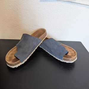 Anthropologie Blue Suede Sandals